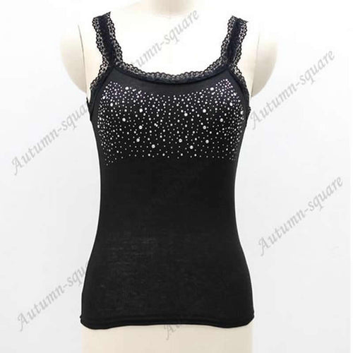 Girl Women's Rhinestone Sequin Lace Tank Top Sling Camisole Cami Vest Slim
women