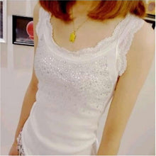 Girl Women's Rhinestone Sequin Lace Tank Top Sling Camisole Cami Vest Slim
women