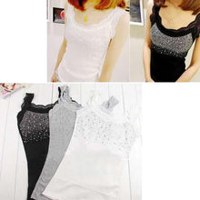 Girl Women's Rhinestone Sequin Lace Tank Top Sling Camisole Cami Vest Slim
women