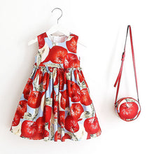 Girls Dress with Bag 2017 Brand Toddler Girl Summer Clothes Kids Costumes Floral Print Robe Princesse Fille Children Dress Kids