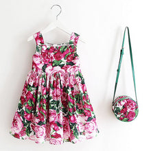 Girls Dress with Bag 2017 Brand Toddler Girl Summer Clothes Kids Costumes Floral Print Robe Princesse Fille Children Dress Kids
