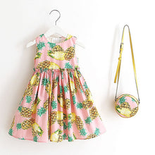 Girls Dress with Bag 2017 Brand Toddler Girl Summer Clothes Kids Costumes Floral Print Robe Princesse Fille Children Dress Kids