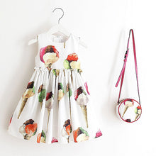 Girls Dress with Bag 2017 Brand Toddler Girl Summer Clothes Kids Costumes Floral Print Robe Princesse Fille Children Dress Kids