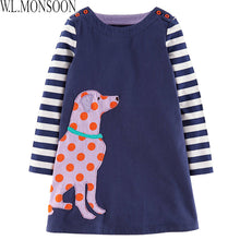 Girls Dresses Long Sleeve 2017 Spring Brand Kids Dress for Girls Clothes Robe Enfant Animal Appliques Princess Costumes Children
kids