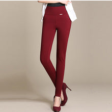 {Guoran}2017 Winter pants women Office Thick Warm Fleece High Waist pencil pants Stretch black White trousers Plus Size Leggings
women