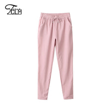 Hot Sale Casual Women Chiffon Pants Elastic Waist Solid Color Office OL Pants Summer Slim Lady Pants  AB17
women