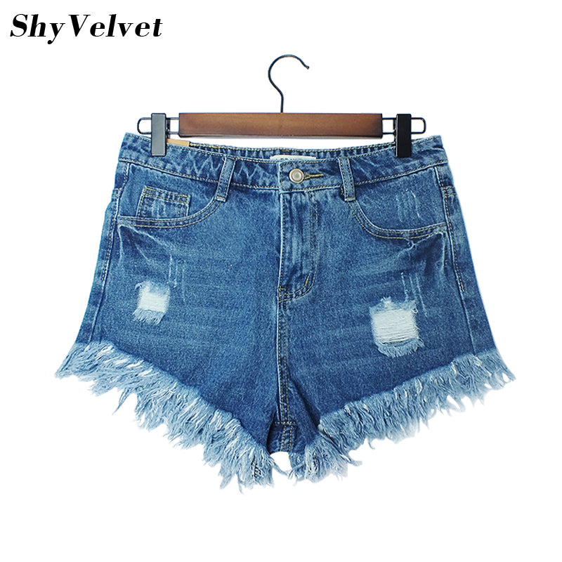Hot sale / 2017 New Fashion women's jeans Summer Mid Waist  Denim Shorts Casual women Jeans Shorts Hole Shorts Hot Plus Size
women
