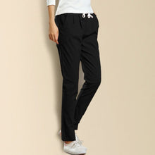 In Summer 2017 Fashion Linen Haren Nine Elastic Waist Pants All-Match Loose Pantalon Candy Colored Women's Casual Pants Trousers
women