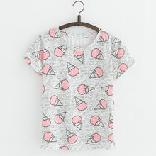 JKKUCOCO Hot Style Pineapple Print Tees Short Sleeve T-shirt Women t shirt Summer Cotton t-shirt Women Tops Causal t-shirts
women
