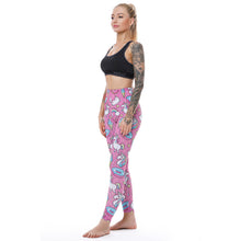 KYKU Brand Unicorn Leggings Women Leggins Fitness Legging Sexy Pants High Waist Push Up Shiny 3d Printed Rainbow Star Cat Donuts- Women