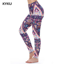 KYKU Brand Unicorn Leggings Women Leggins Fitness Legging Sexy Pants High Waist Push Up Shiny 3d Printed Rainbow Star Cat Donuts- Women