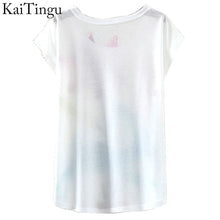 KaiTingu 2017 New Fashion Vintage Spring Summer T Shirt Women Clothing Tops Animal Owl Print T-shirt Printed White Woman Clothes
women