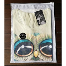 KaiTingu 2017 New Fashion Vintage Spring Summer T Shirt Women Clothing Tops Animal Owl Print T-shirt Printed White Woman Clothes
women