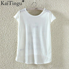 KaiTingu Fashion Summer Kawaii Cute T Shirt Harajuku High Low Style Cat Print T-shirt Short Sleeve T Shirt Women Tops Plus Size-women