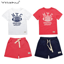 Kids Boys Clothes Sets Summer 2017 Football Print Boy Sports Suit T-shirts and Shorts set Children Clothing Cotton CF432
kids