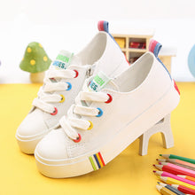 Kids Shoes For Girl Children canvas shoes boys Candy color laces 2017 Spring Autumn white sneakers children single shoes girls-kids