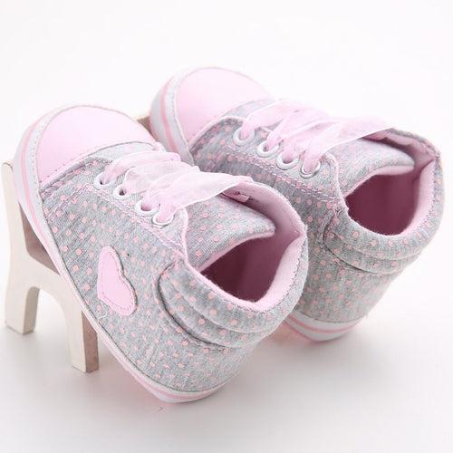 Lovely Baby Sneakers Newborn Baby Crib Shoes Girls Toddler Laces Soft Sole Shoes-kids