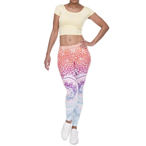 New Aztec Print Gothic Stretchy Leggings Women Adventure Time Workout Legins Femal Fitness Leggings Casual Floral Tayt Pants
women