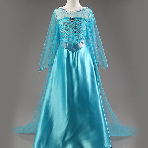 New Elsa dress long sleeve girl costume snow white party dress Anna girls clothes vestidos infantis Congelados disfraz princesa
kids