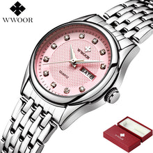 New Women Watches Brand Luxury 50m Waterproof Date Clock Ladies Quartz Sports Wrist Watch Women Silver Bracelet relogio feminino
women