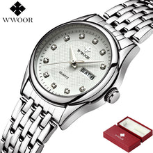 New Women Watches Brand Luxury 50m Waterproof Date Clock Ladies Quartz Sports Wrist Watch Women Silver Bracelet relogio feminino
women