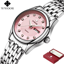 New Women Watches Brand Luxury 50m Waterproof Date Clock Ladies Quartz Sports Wrist Watch Women Silver Bracelet relogio feminino
women