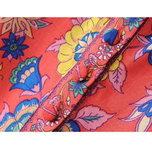 RED Boho blouse 2017 autumn birds floral print blouses Vinatge o-Neck flare long Sleeve Bohemia women blouses Hippie TOP
women