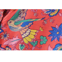 RED Boho blouse 2017 autumn birds floral print blouses Vinatge o-Neck flare long Sleeve Bohemia women blouses Hippie TOP
women
