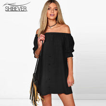 SHIBEVER Women's dress 2017 summer dress fine fashion women's Europe and the United States sexy chiffon dress Vestidos LDD92-Women