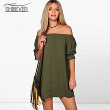 SHIBEVER Women's dress 2017 summer dress fine fashion women's Europe and the United States sexy chiffon dress Vestidos LDD92-Women