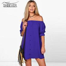 SHIBEVER Women's dress 2017 summer dress fine fashion women's Europe and the United States sexy chiffon dress Vestidos LDD92-Women