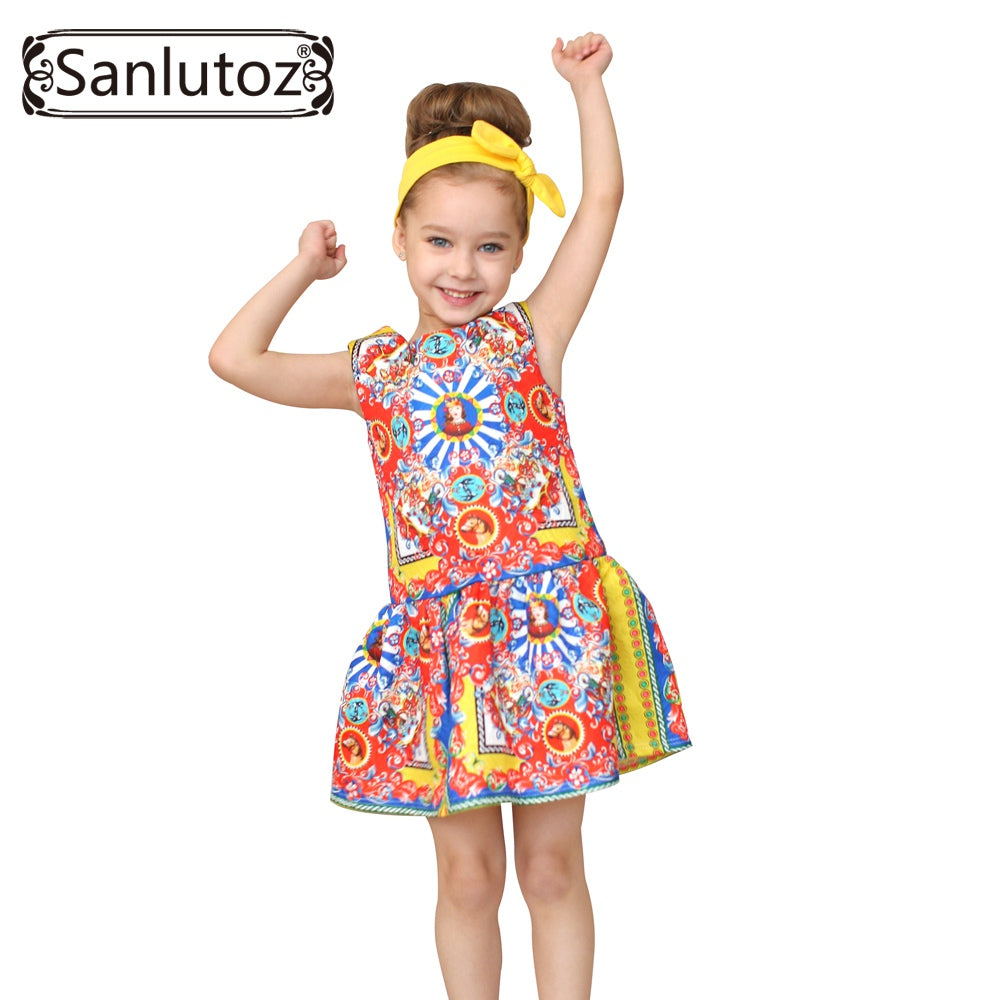Sanlutoz Girls Clothes Brand Girls Dress Princess Party Kids Children Clothing Toddler 2017 Kids Fun
kids