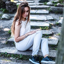 Simplee Apparel OL chiffon high waist harem pants Women stringyselvedge summer style casual pants female 2016 New black trousers
women