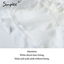 Simplee Ruffles high waist shorts women Sexy drawstring beach summer shorts Loose elastic waist streetwear shorts
women