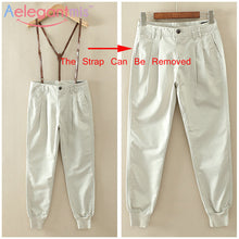 Special Offer Aelegantmis High Quality 100% Cotton High Waist Harem Pants Women Spring Casual Overalls Pants Female 2017 New
women