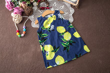 Summer Kids Dresses for Girls Lemon Flower Girl Dresses Cotton Sleeveless Children Sundress Summer Girls Clothes 2-7years
kids