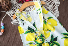 Summer Kids Dresses for Girls Lemon Flower Girl Dresses Cotton Sleeveless Children Sundress Summer Girls Clothes 2-7years
kids