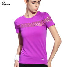 Summer Style Fitness Women Sports T-shirt Running Short Sleeve Quick Dry Breathable Gym Sexy Hollow Nylon Sportswear Tops
women