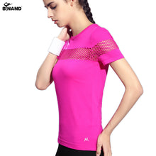 Summer Style Fitness Women Sports T-shirt Running Short Sleeve Quick Dry Breathable Gym Sexy Hollow Nylon Sportswear Tops
women