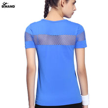 Summer Style Fitness Women Sports T-shirt Running Short Sleeve Quick Dry Breathable Gym Sexy Hollow Nylon Sportswear Tops
women