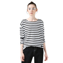 Toyouth T-Shirts 2017 Spring Women T-Shirt Stripe Printed Loose Base Casual Long Sleeve O-Neck Tees Tops
women