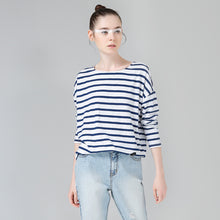 Toyouth T-Shirts 2017 Spring Women T-Shirt Stripe Printed Loose Base Casual Long Sleeve O-Neck Tees Tops
women