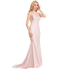 VE1004 Pink backless long dress sexy o-neck off shoulder halter lace dress fashion floor length sexy maxi dress with bow dresses-Women
