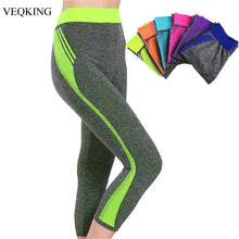 VEQKING High Waist Stretched Women Sport Pants Super Elastic Gym Fitness Running Tights Breathable Quick Dry Yoga Leggings-Women