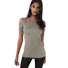 VITIANA Womens Short Sleeve T-shirt Ladies Fashion Red Pink Black Hollow Out Slim Spring Summer Casual Hot Tees Tops
women