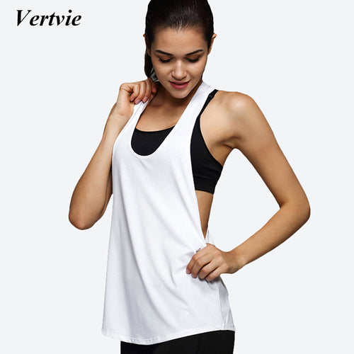 Vertvie 2017 Yoga Crop Top Women Sleeveless Backless Running Sports T Shirts Quick Dry Jogging Gym Fitness Tank Top Sportwear
women