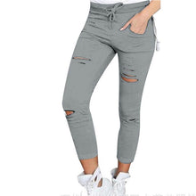 Women Casual Denim Skinny Cut Pencil Pants High Waist Stretch Jeans Trousers Cotton Drawstring Slim Leggings
women