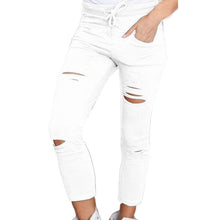 Women Casual Denim Skinny Cut Pencil Pants High Waist Stretch Jeans Trousers Cotton Drawstring Slim Leggings
women