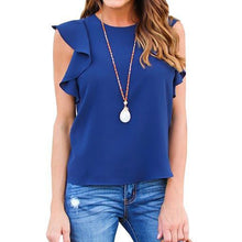 Wonder Woman Summer T-Shirt Top Ruffle Sleeveless Chiffon Shirts Blusa Tunic Cheap Clothes China 2017 Fashion Women Tops LJ9123Z
women