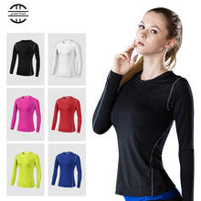 YEL Hot Women Logo Custom Gym Yoga Shirt Fitness Tight Blouses Training Sport Suit Running Sportswear Long sleeve female T-shirt
women